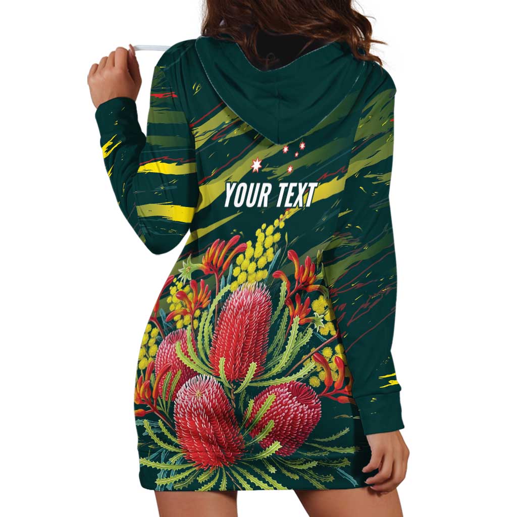 Australian Native Flower Personalised Hoodie Dress Banksia Nature’s Wild Flame - Aussie Hoodie