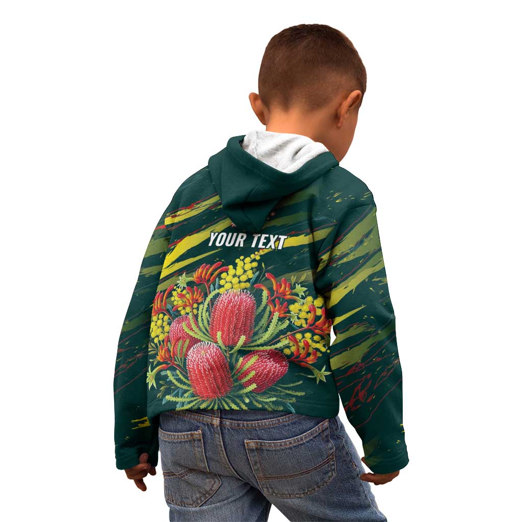 Australian Native Flower Personalised Kid Hoodie Banksia Nature’s Wild Flame - Aussie Hoodie
