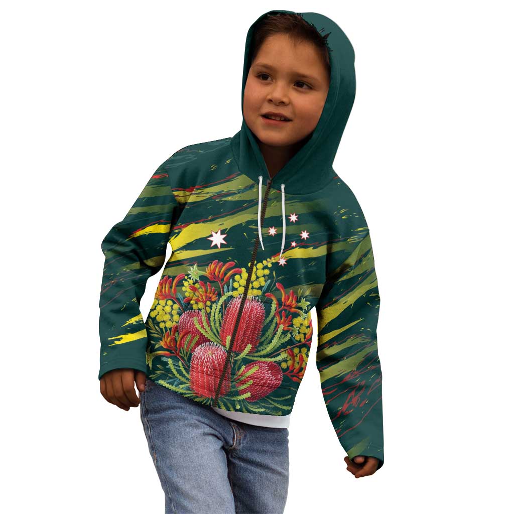 Australian Native Flower Personalised Kid Hoodie Banksia Nature’s Wild Flame - Aussie Hoodie