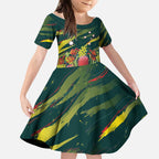 Australian Native Flower Personalised Kid Short Sleeve Dress Banksia Nature’s Wild Flame - Aussie Hoodie