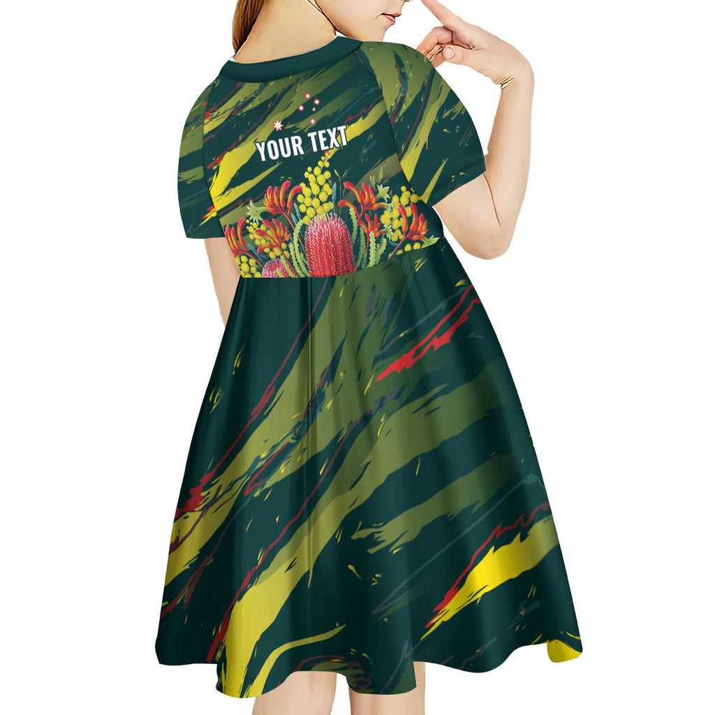 Australian Native Flower Personalised Kid Short Sleeve Dress Banksia Nature’s Wild Flame - Aussie Hoodie