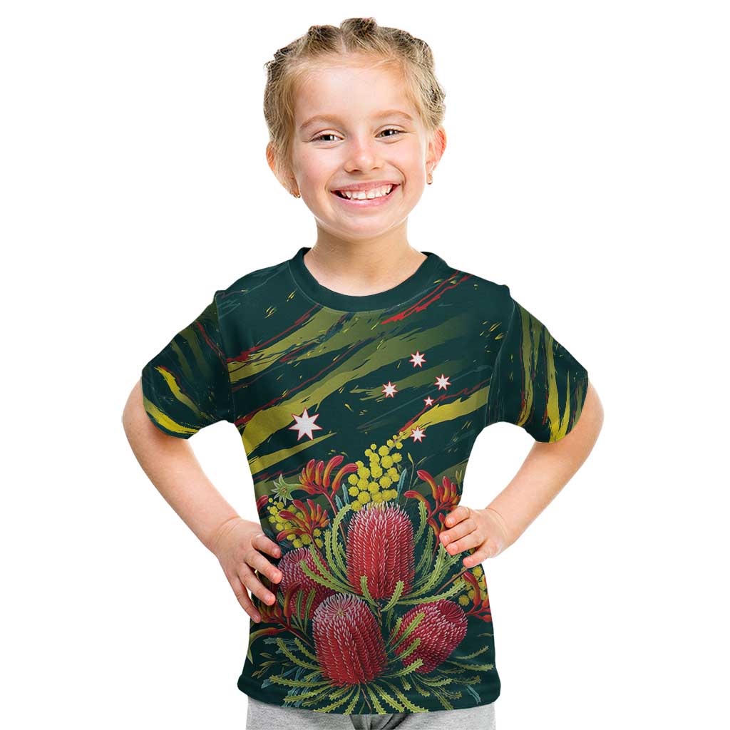 Australian Native Flower Personalised Kid T Shirt Banksia Nature’s Wild Flame - Aussie Hoodie
