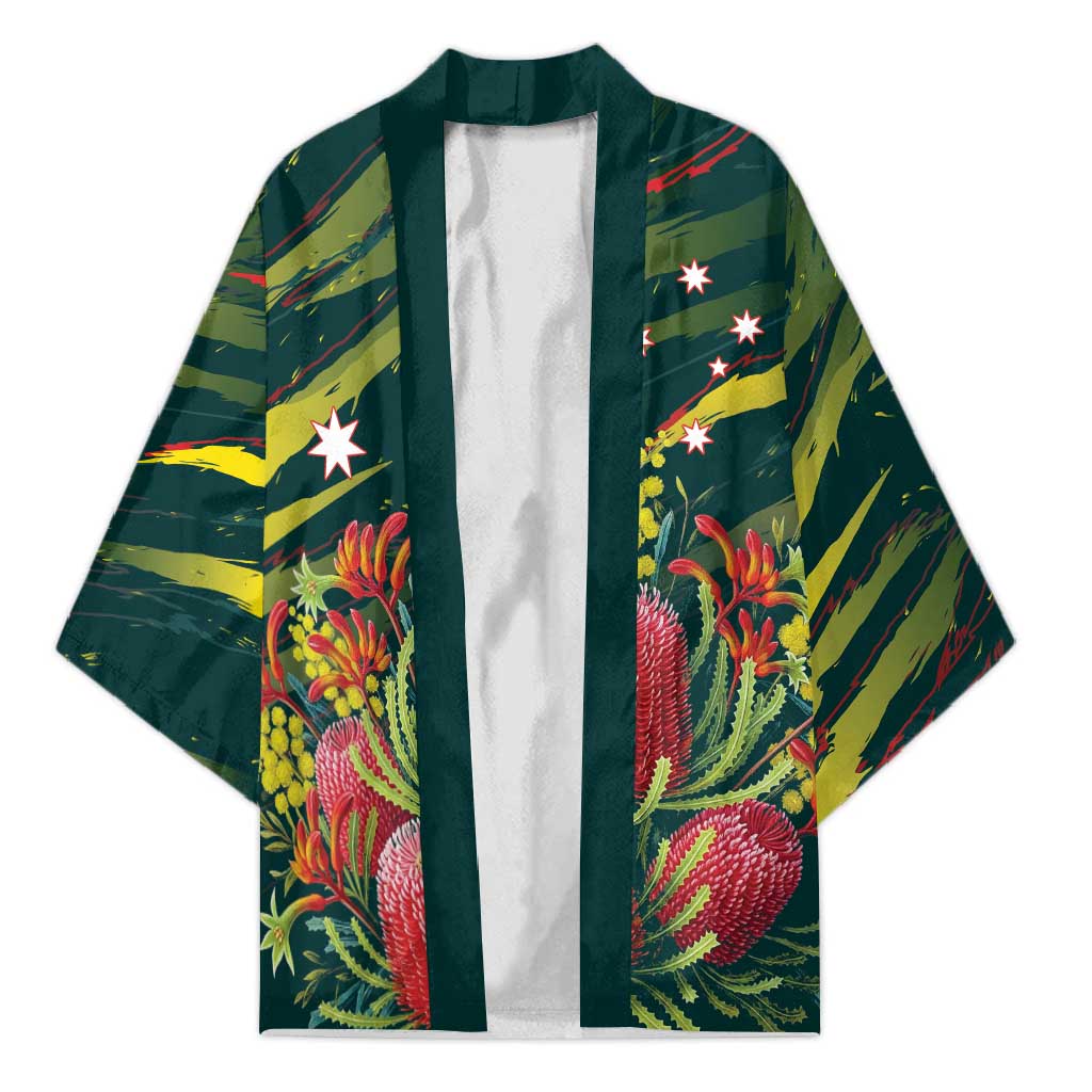 Australian Native Flower Personalised Kimono Banksia Nature’s Wild Flame - Aussie Hoodie
