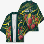 Australian Native Flower Personalised Kimono Banksia Nature’s Wild Flame - Aussie Hoodie