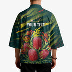 Australian Native Flower Personalised Kimono Banksia Nature’s Wild Flame - Aussie Hoodie