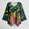 Australian Native Flower Personalised Kimono Sleeve Blouse Banksia Nature’s Wild Flame - Aussie Hoodie
