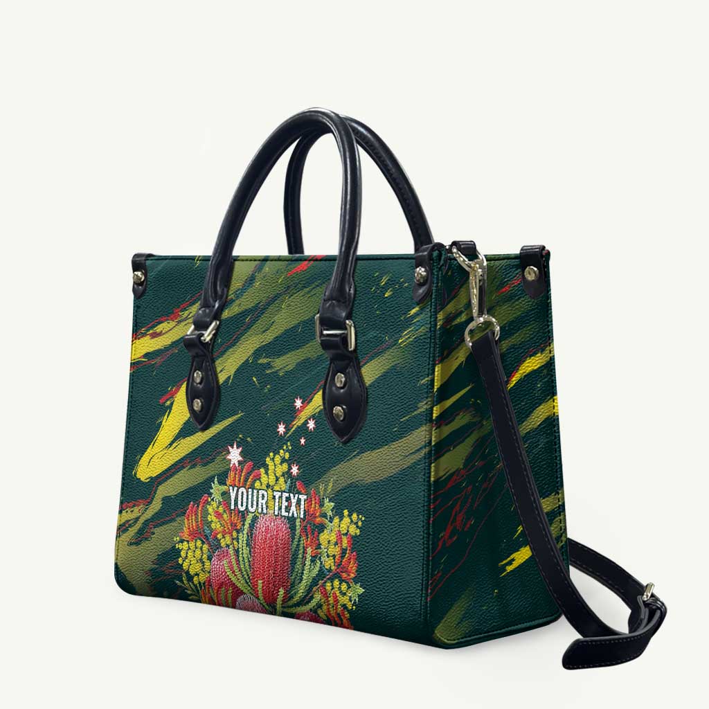 Australian Native Flower Personalised Leather Bag Banksia Nature’s Wild Flame - Aussie Hoodie