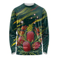 Australian Native Flower Personalised Long Sleeve Shirt Banksia Nature’s Wild Flame - Aussie Hoodie