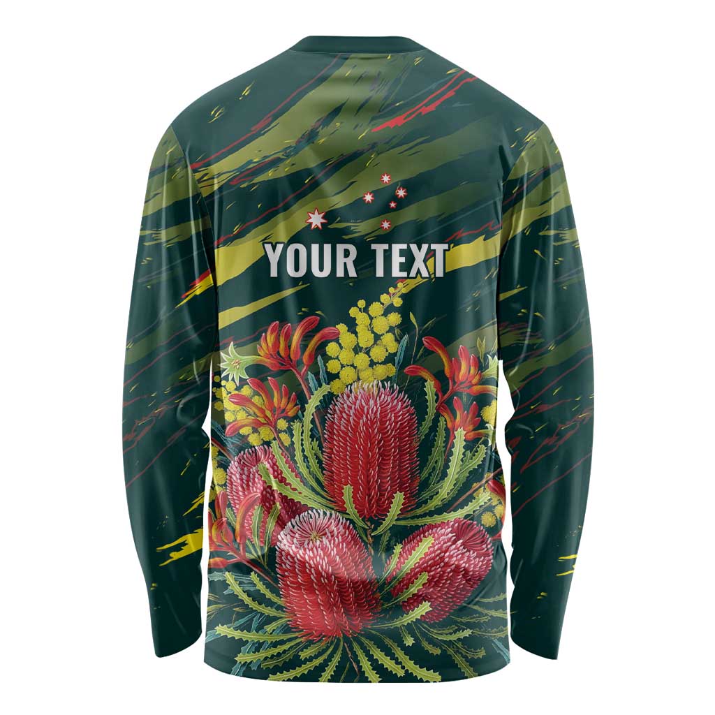 Australian Native Flower Personalised Long Sleeve Shirt Banksia Nature’s Wild Flame - Aussie Hoodie