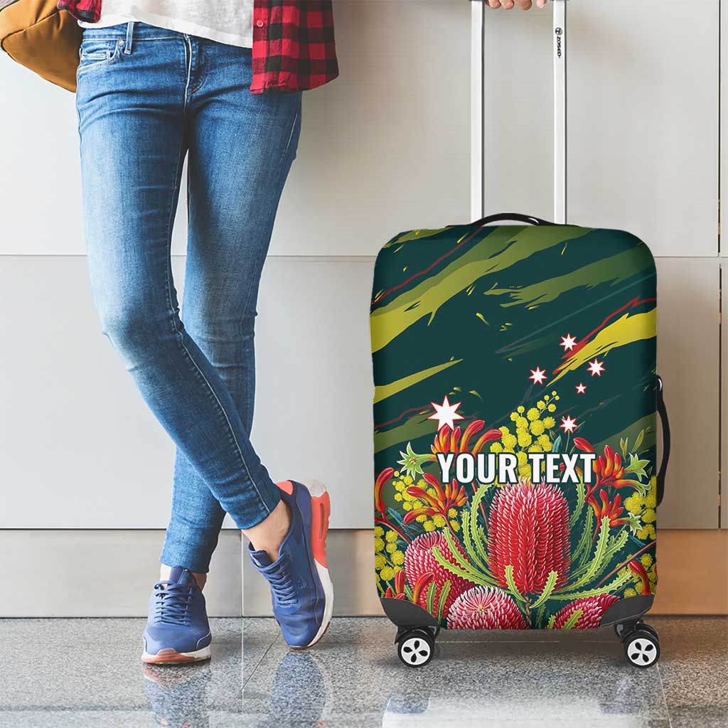 Australian Native Flower Personalised Luggage Cover Banksia Nature’s Wild Flame - Aussie Hoodie