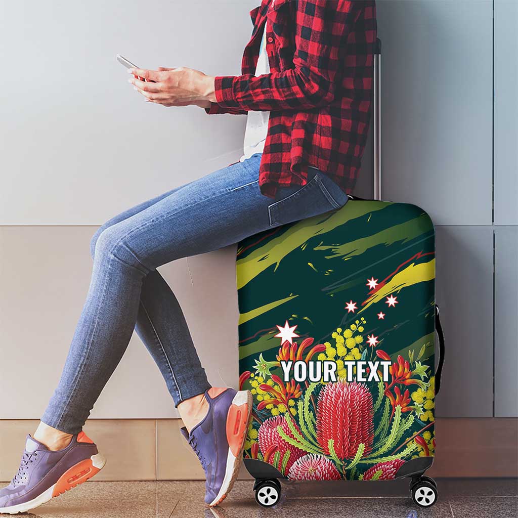Australian Native Flower Personalised Luggage Cover Banksia Nature’s Wild Flame - Aussie Hoodie