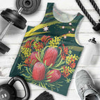 Australian Native Flower Personalised Men Tank Top Banksia Nature’s Wild Flame - Aussie Hoodie