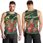 Australian Native Flower Personalised Men Tank Top Banksia Nature’s Wild Flame - Aussie Hoodie