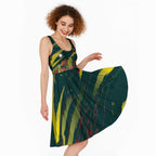 Australian Native Flower Personalised Midi Dress Banksia Nature’s Wild Flame - Aussie Hoodie