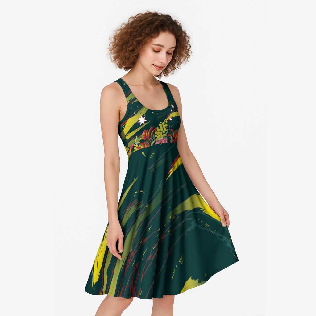 Australian Native Flower Personalised Midi Dress Banksia Nature’s Wild Flame - Aussie Hoodie