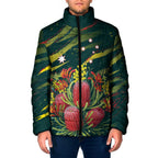 Australian Native Flower Personalised Padded Jacket Banksia Nature’s Wild Flame - Aussie Hoodie