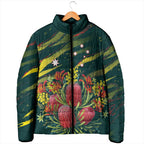 Australian Native Flower Personalised Padded Jacket Banksia Nature’s Wild Flame - Aussie Hoodie