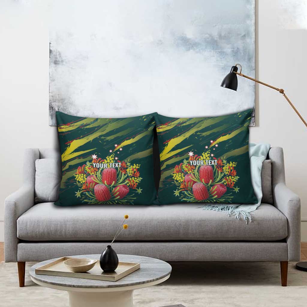Australian Native Flower Personalised Pillow Cover Banksia Nature’s Wild Flame - Aussie Hoodie