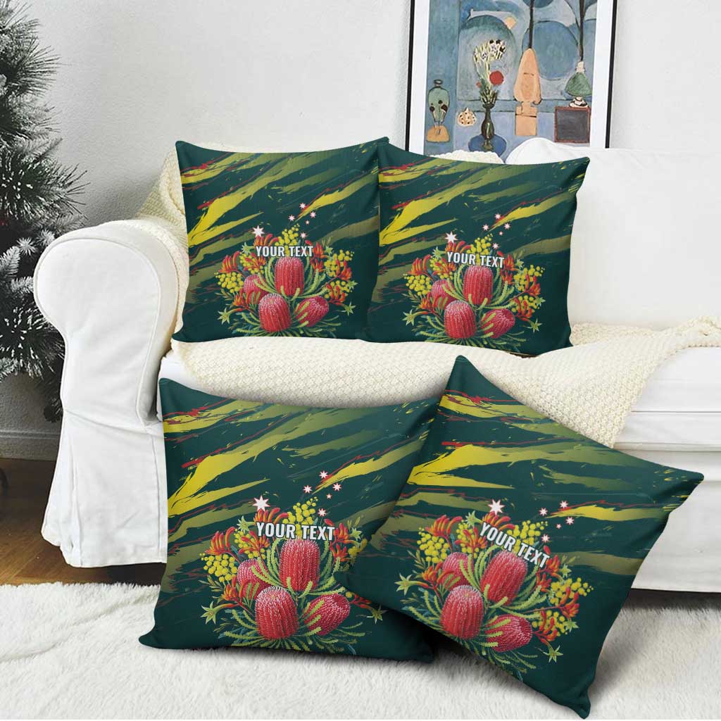 Australian Native Flower Personalised Pillow Cover Banksia Nature’s Wild Flame - Aussie Hoodie