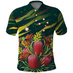 Australian Native Flower Personalised Polo Shirt Banksia Nature’s Wild Flame - Aussie Hoodie