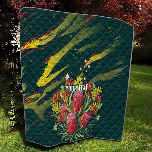 Australian Native Flower Personalised Quilt Banksia Nature’s Wild Flame - Aussie Hoodie