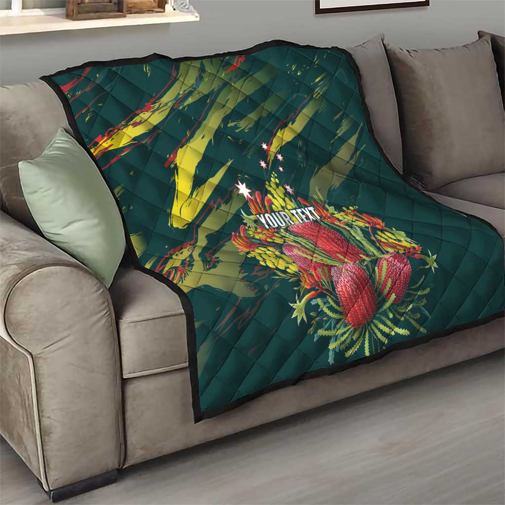 Australian Native Flower Personalised Quilt Banksia Nature’s Wild Flame - Aussie Hoodie