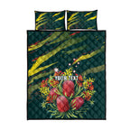 Australian Native Flower Personalised Quilt Bed Set Banksia Nature’s Wild Flame - Aussie Hoodie