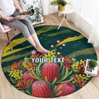 Australian Native Flower Personalised Round Carpet Banksia Nature’s Wild Flame - Aussie Hoodie