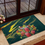 Australian Native Flower Personalised Rubber Doormat Banksia Nature’s Wild Flame - Aussie Hoodie