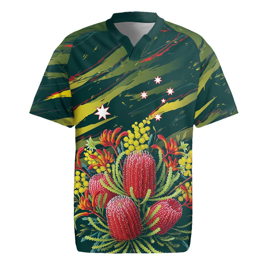 Australian Native Flower Personalised Rugby Jersey Banksia Nature’s Wild Flame - Aussie Hoodie