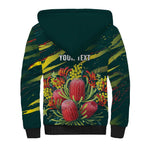 Australian Native Flower Personalised Sherpa Hoodie Banksia Nature’s Wild Flame - Aussie Hoodie