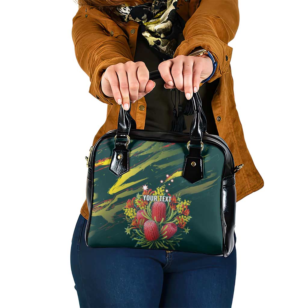 Australian Native Flower Personalised Shoulder Handbag Banksia Nature’s Wild Flame - Aussie Hoodie