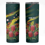 Australian Native Flower Personalised Skinny Tumbler Banksia Nature’s Wild Flame - Aussie Hoodie