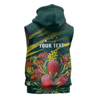 Australian Native Flower Personalised Sleeveless Zip Hoodie Banksia Natures Wild Flame LT9
