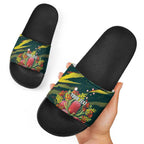 Australian Native Flower Personalised Slide Sandals Banksia Nature’s Wild Flame - Aussie Hoodie