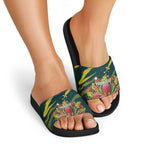 Australian Native Flower Personalised Slide Sandals Banksia Nature’s Wild Flame - Aussie Hoodie
