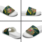 Australian Native Flower Personalised Slide Sandals Banksia Nature’s Wild Flame - Aussie Hoodie