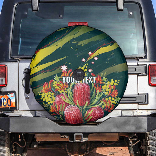 Australian Native Flower Personalised Spare Tire Cover Banksia Nature’s Wild Flame - Aussie Hoodie