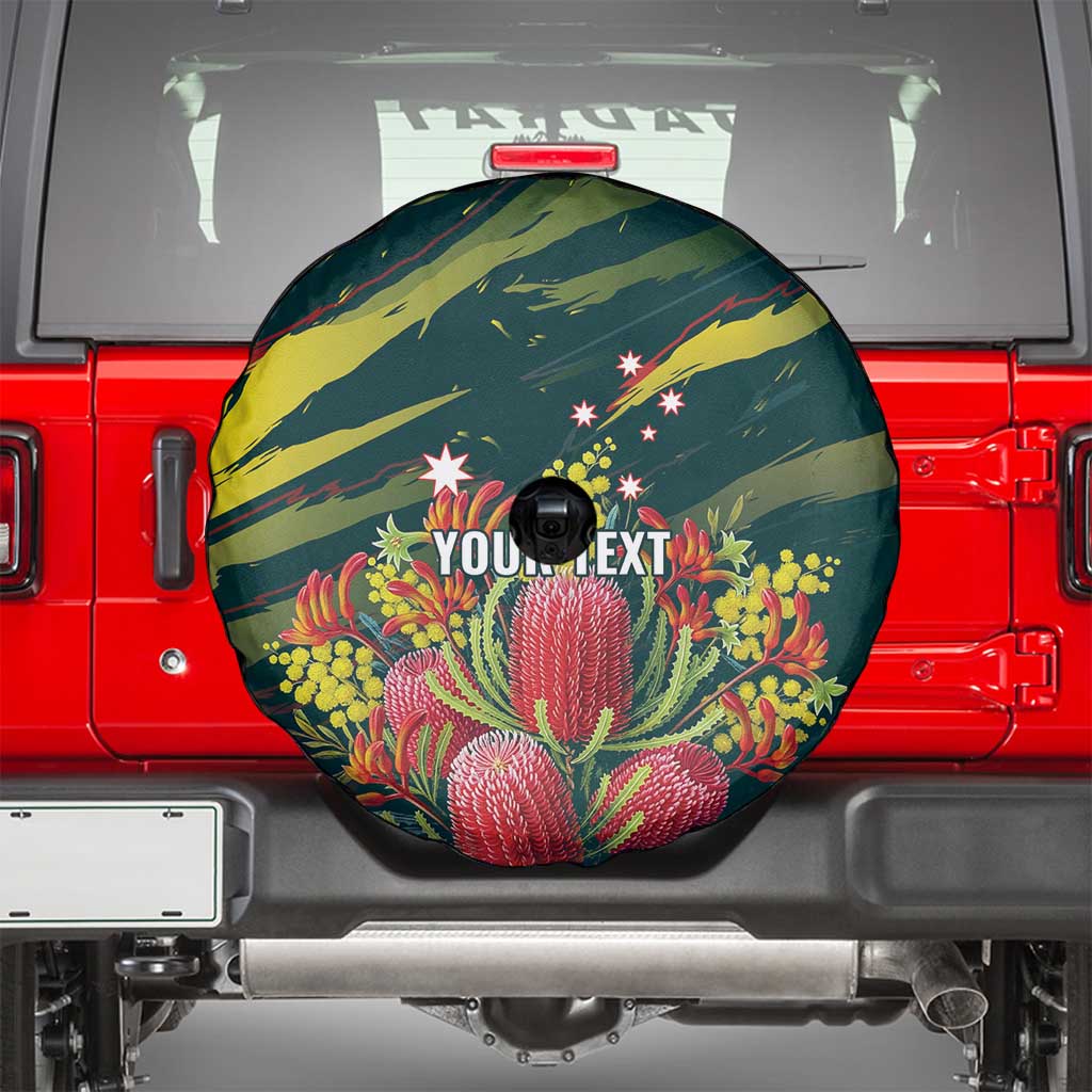 Australian Native Flower Personalised Spare Tire Cover Banksia Nature’s Wild Flame - Aussie Hoodie