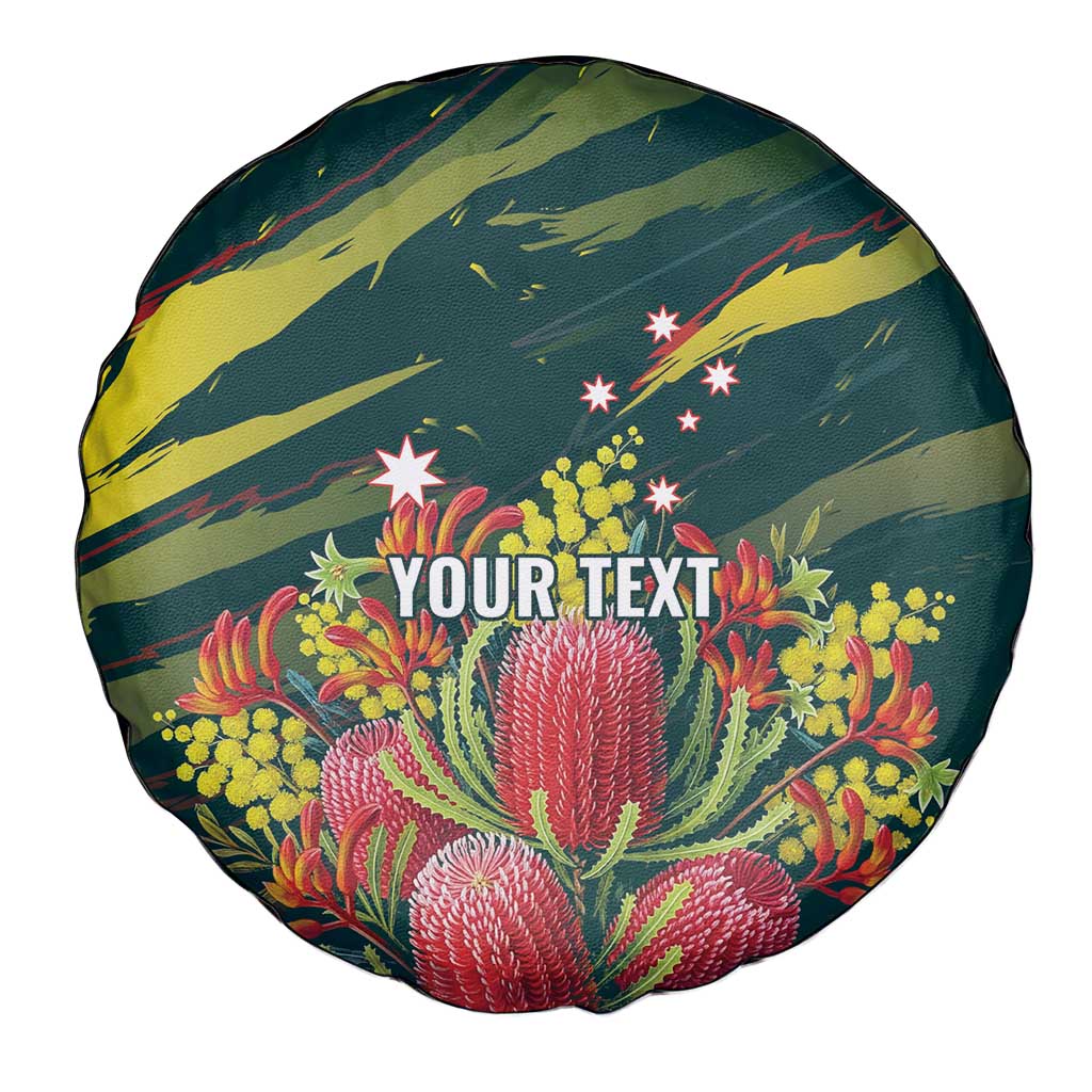 Australian Native Flower Personalised Spare Tire Cover Banksia Nature’s Wild Flame - Aussie Hoodie