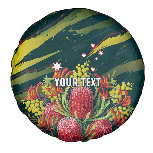 Australian Native Flower Personalised Spare Tire Cover Banksia Nature’s Wild Flame - Aussie Hoodie
