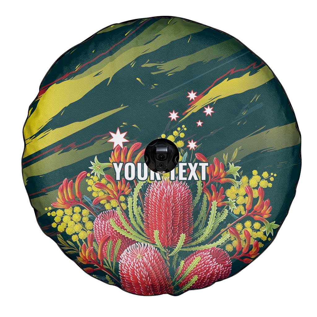 Australian Native Flower Personalised Spare Tire Cover Banksia Nature’s Wild Flame - Aussie Hoodie