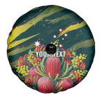 Australian Native Flower Personalised Spare Tire Cover Banksia Nature’s Wild Flame - Aussie Hoodie