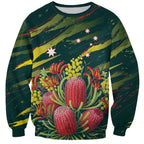 Australian Native Flower Personalised Sweatshirt Banksia Nature’s Wild Flame - Aussie Hoodie