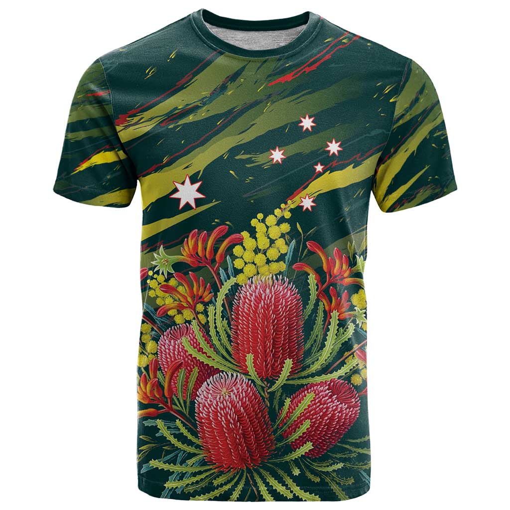 Australian Native Flower Personalised T Shirt Banksia Nature’s Wild Flame - Aussie Hoodie
