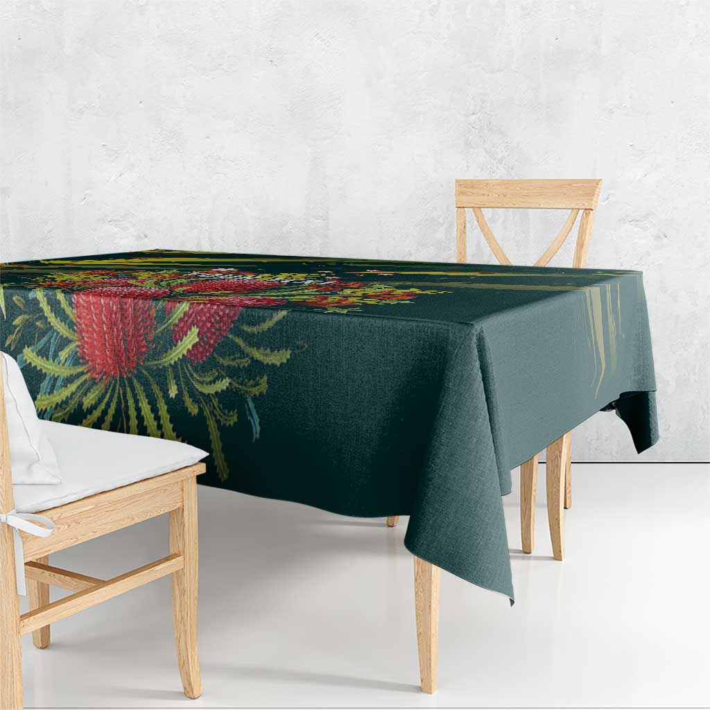Australian Native Flower Personalised Tablecloth Banksia Nature’s Wild Flame - Aussie Hoodie