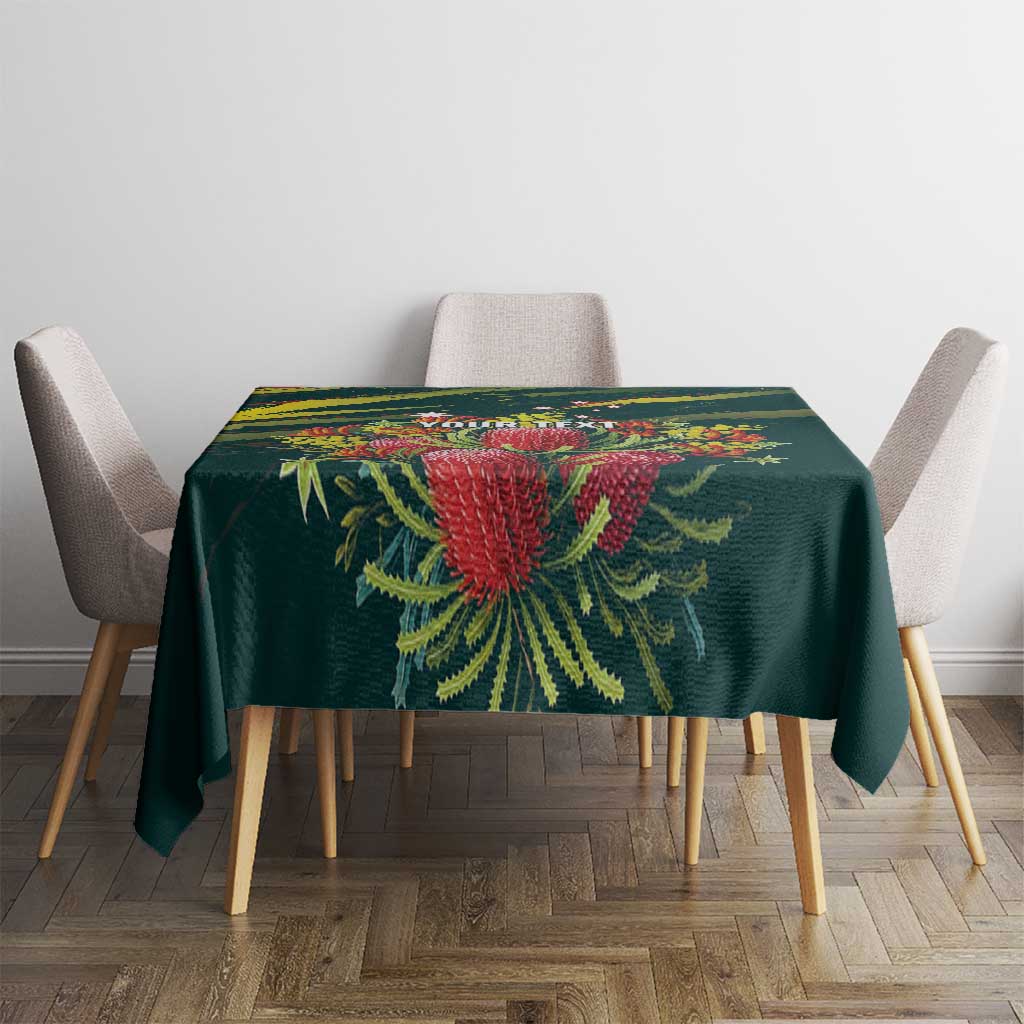 Australian Native Flower Personalised Tablecloth Banksia Nature’s Wild Flame - Aussie Hoodie