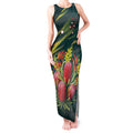 Australian Native Flower Personalised Tank Maxi Dress Banksia Nature’s Wild Flame - Aussie Hoodie