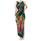 Australian Native Flower Personalised Tank Maxi Dress Banksia Nature’s Wild Flame - Aussie Hoodie