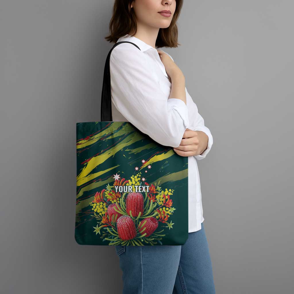 Australian Native Flower Personalised Tote Bag Banksia Nature’s Wild Flame - Aussie Hoodie